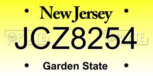 JCZ8254 New Jersey License Plate