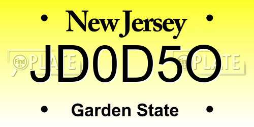 JD0D5O New Jersey License Plate
