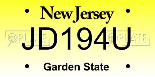 JD194U New Jersey License Plate
