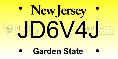 JD6V4J New Jersey License Plate