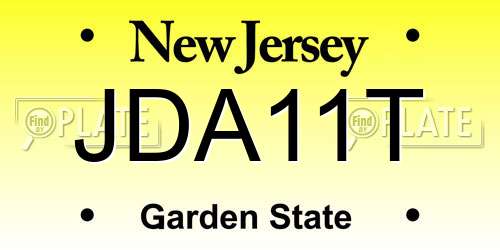 JDA11T New Jersey License Plate