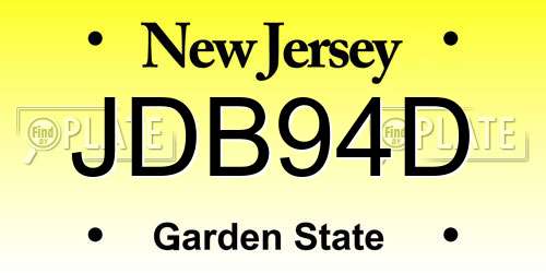 JDB94D New Jersey License Plate