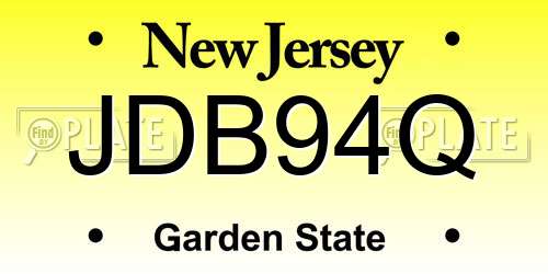 JDB94Q New Jersey License Plate