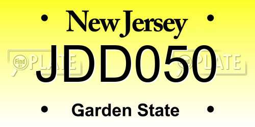 JDD050 New Jersey License Plate