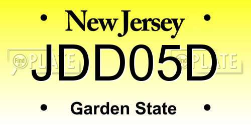 JDD05D New Jersey License Plate