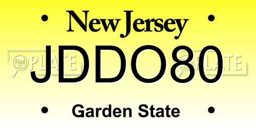 JDDO80 New Jersey License Plate