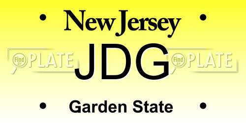 JDG New Jersey License Plate