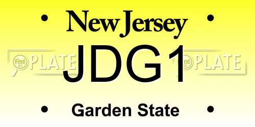 JDG1 New Jersey License Plate