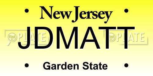 JDMATT New Jersey License Plate