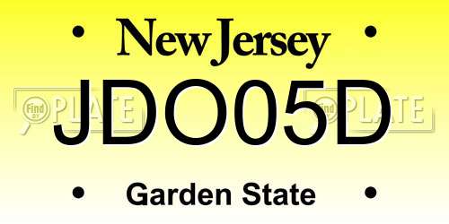 JDO05D New Jersey License Plate