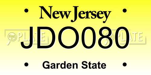 JDO080 New Jersey License Plate