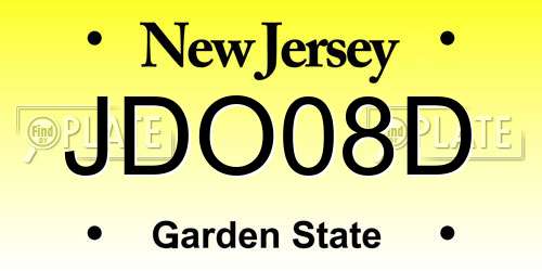 JDO08D New Jersey License Plate