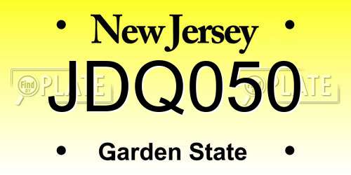JDQ050 New Jersey License Plate