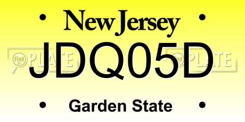 JDQ05D New Jersey License Plate