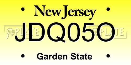 JDQ05O New Jersey License Plate