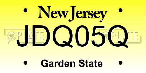 JDQ05Q New Jersey License Plate