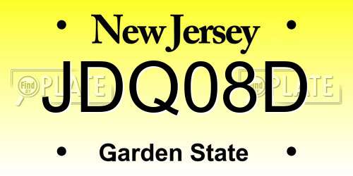 JDQ08D New Jersey License Plate