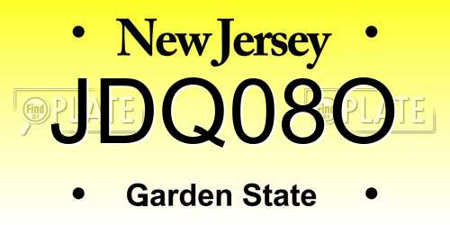 JDQ08O New Jersey License Plate