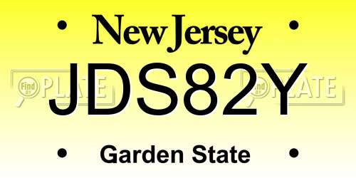 JDS82Y New Jersey License Plate