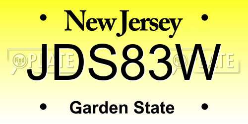 JDS83W New Jersey License Plate