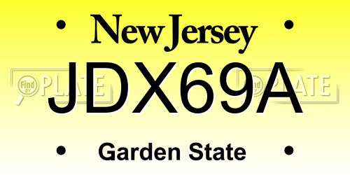 JDX69A New Jersey License Plate
