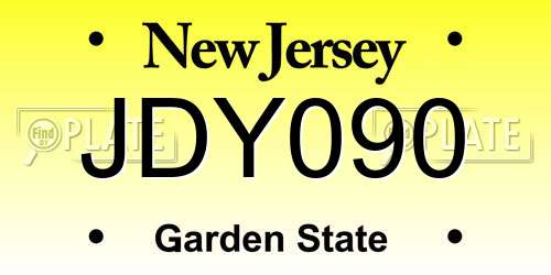 JDY090 New Jersey License Plate