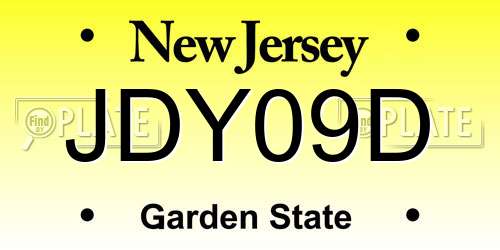 JDY09D New Jersey License Plate