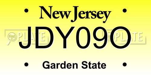 JDY09O New Jersey License Plate
