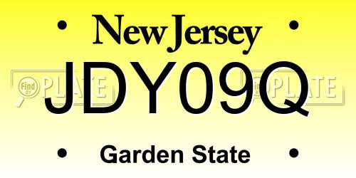 JDY09Q New Jersey License Plate