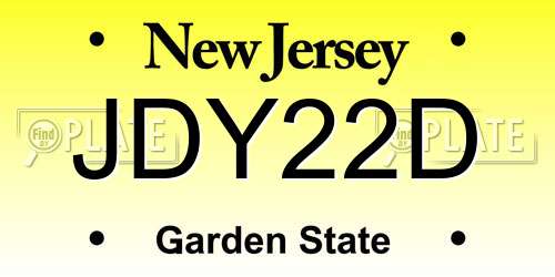 JDY22D New Jersey License Plate