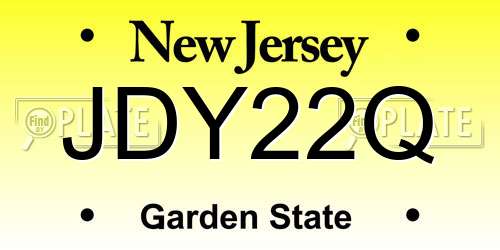 JDY22Q New Jersey License Plate