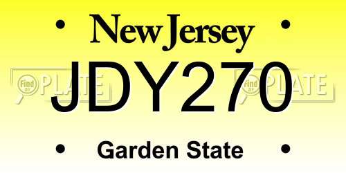 JDY270 New Jersey License Plate