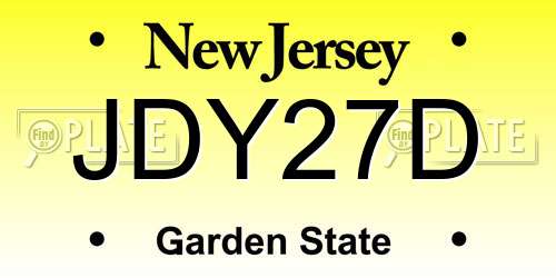 JDY27D New Jersey License Plate