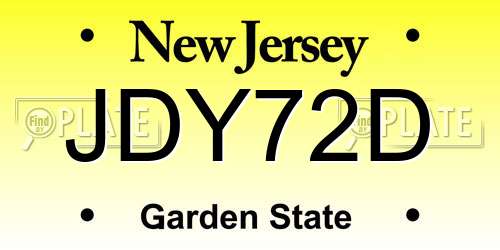 JDY72D New Jersey License Plate