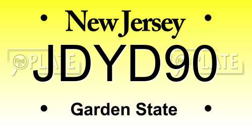 JDYD90 New Jersey License Plate