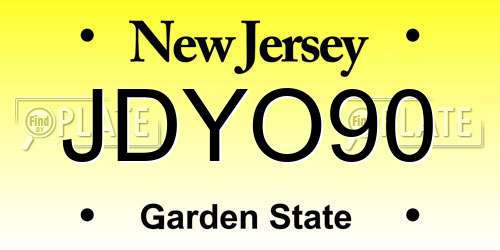 JDYO90 New Jersey License Plate