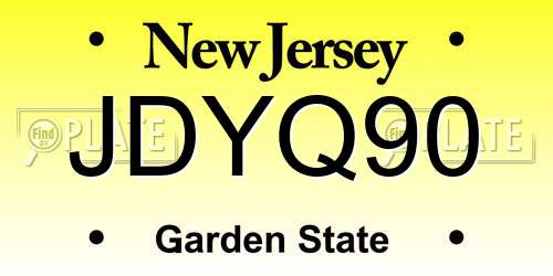 JDYQ90 New Jersey License Plate