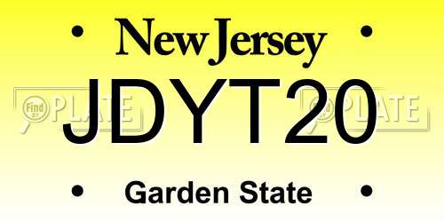JDYT20 New Jersey License Plate