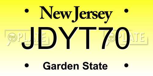 JDYT70 New Jersey License Plate