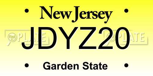 JDYZ20 New Jersey License Plate