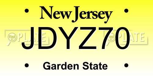 JDYZ70 New Jersey License Plate