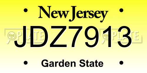JDZ7913 New Jersey License Plate