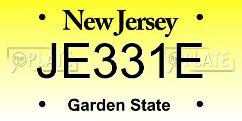 JE331E New Jersey License Plate