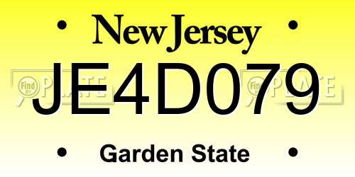 JE4D079 New Jersey License Plate