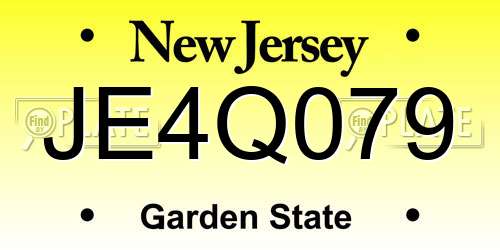 JE4Q079 New Jersey License Plate