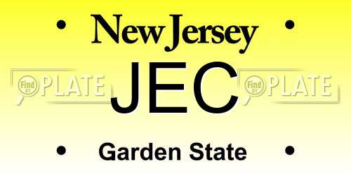 JEC New Jersey License Plate