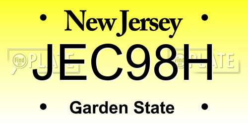 JEC98H New Jersey License Plate