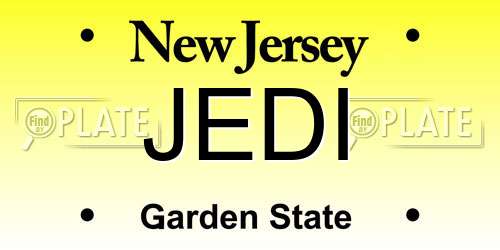 JEDI New Jersey License Plate