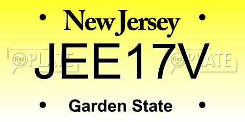JEE17V New Jersey License Plate