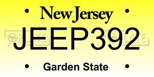 JEEP392 New Jersey License Plate